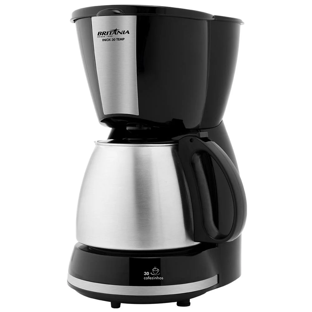 Cafeteira Britânia Inox 30 Temp, Potência (Watts) : 800, 220V Cafeteira Britânia Inox 30 Temp, Potência (Watts) : 800, 220V