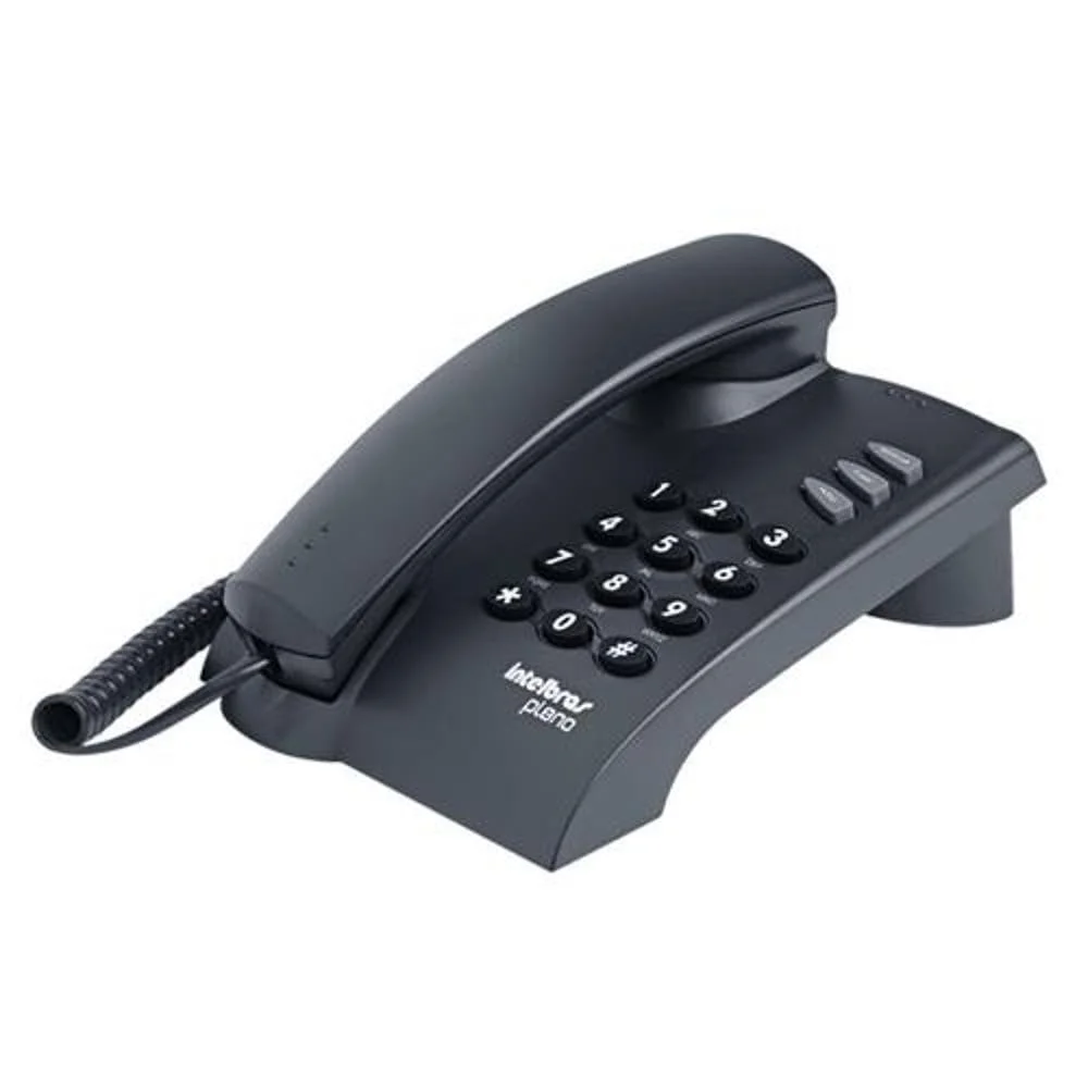 Telefone Intelbras Pleno C/ Fio, S/ Chave De Bloqueio, Preto - 4080051