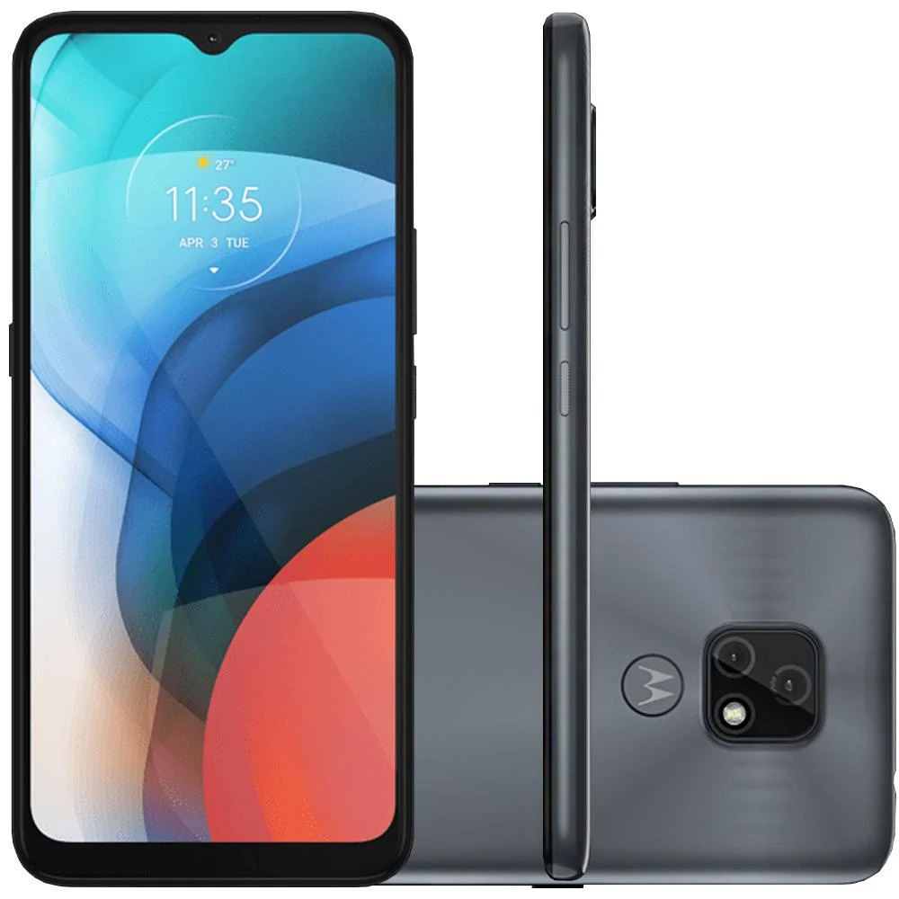 Smartphone Motorola Moto E7 64GB, Tela 6.5", 4GB RAM, Câmera 48MP e 2MP, Cinza Metálico - Xt2095-1 Smartphone Motorola Moto E7 64GB, Tela 6.5", 4GB RAM, Câmera 48MP e 2MP, Cinza Metálico - Xt2095-1