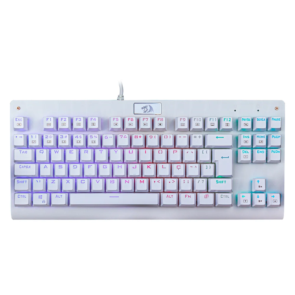 Teclado Mecânico Gamer Redragon Dark Avenger Branco Switch Outemu Blue RGB ABNT2 - K568W-RGB (BLUE) Teclado Mecânico Gamer Redragon Dark Avenger Branco Switch Outemu Blue RGB ABNT2 - K568W-RGB (BLUE)