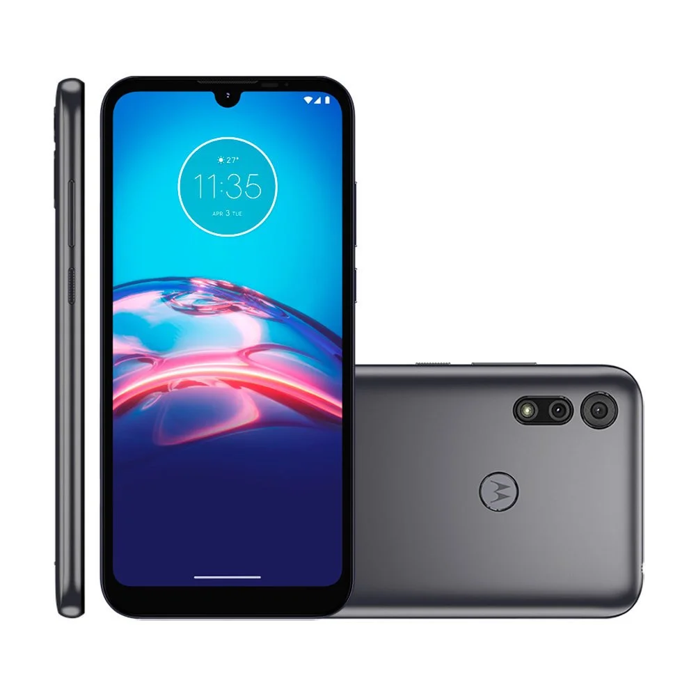 Smartphone Motorola E6i, 32GB, 2GB RAM, Octa Core, Câmera Dupla 13MP, Tela 6.1, Android 10, Cinza Titanium Smartphone Motorola E6i, 32GB, 2GB RAM, Octa Core, Câmera Dupla 13MP, Tela 6.1, Android 10, Cinza Titanium
