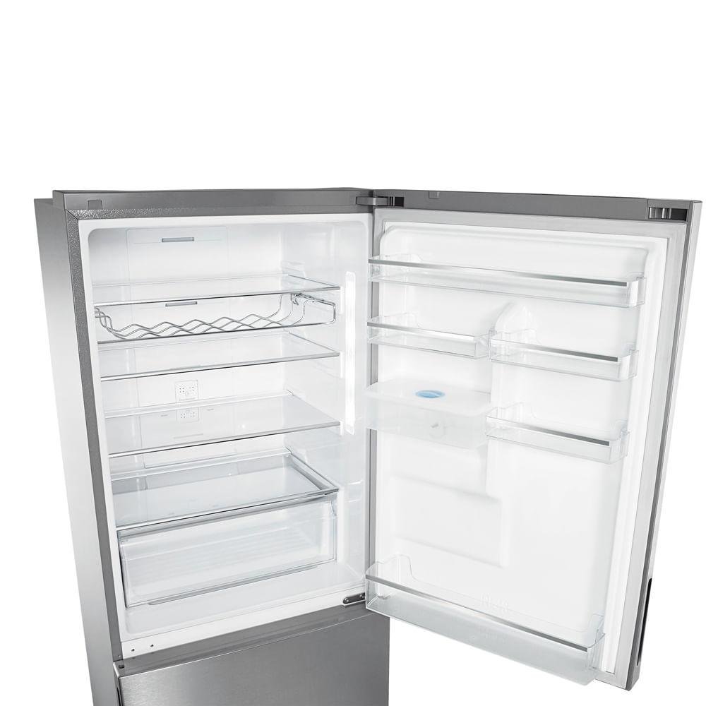 Geladeira Samsung Frost Free Duplex BOTTOM BAROSA com Smart Sensor e Dispenser de Água 432L Inox Look 110V