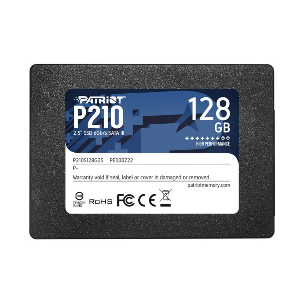 SSD Patriot P210s128g25 128GB 2.5" Sata 3 500mb/s Leit, 400mb/s Grav 120 SSD Patriot P210s128g25 128GB 2.5" Sata 3 500mb/s Leit, 400mb/s Grav 120