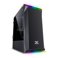 Gabinete Gamer, Vx Gaming Borealis,b Janela Acrílica, Com Dobradica, Preto,  Frontal Com Fita Led Rgb