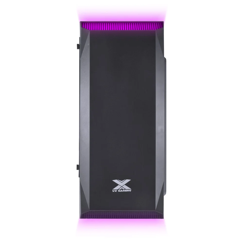 Gabinete Gamer, Vx Gaming Borealis,b Janela Acrílica, Preto,  Frontal Com Fita Led Rgb