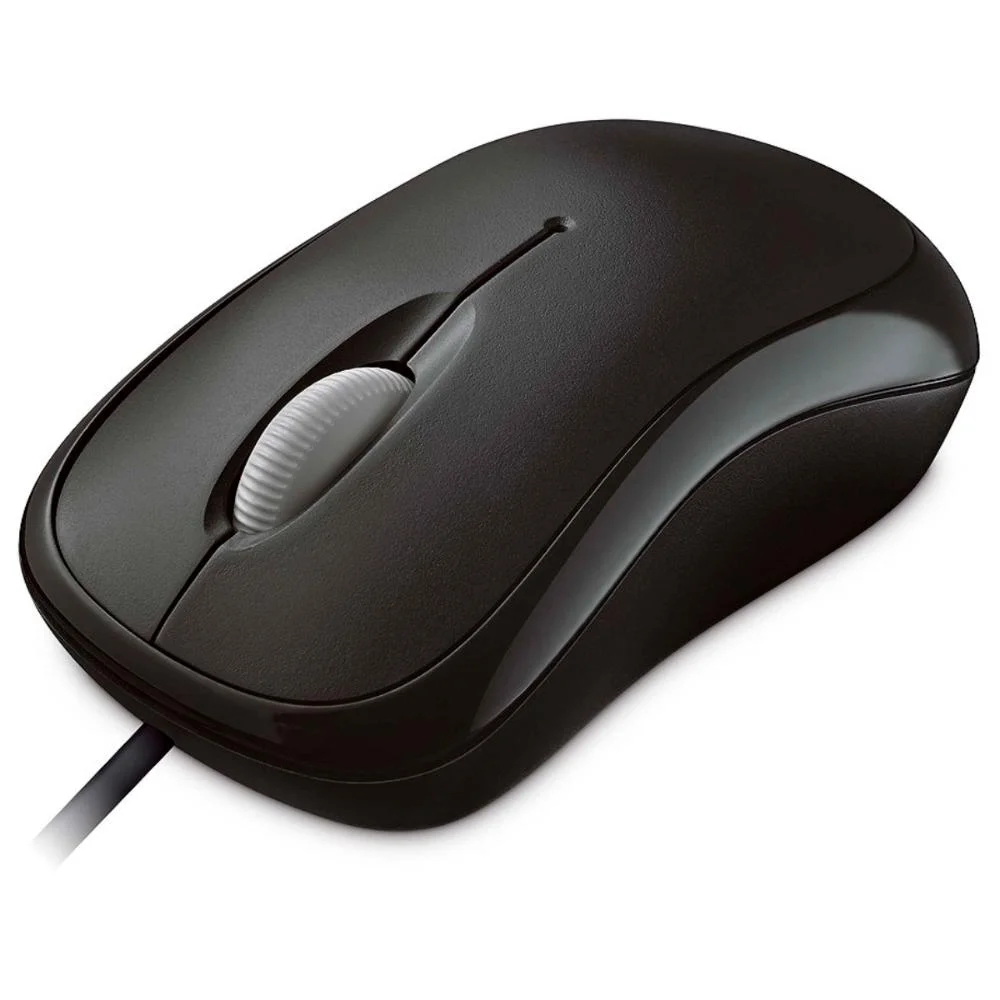 Mouse Com Fio Microsoft Wired Basic, 800 dpi, USB, Preto - P58-00061