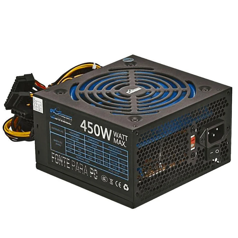 Fonte Knup ATX Cowboy Gamer, 450W, Bivolt, Para PC - KP-533