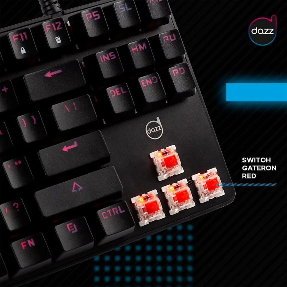 Teclado Mecanico Dazz Alpha Red 625332 Kabum