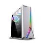 Gabinete Gamer Maxracer, Led RGB, Lateral Vidro Temperado, 1 Cooler, Branco