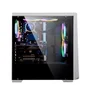Gabinete Gamer Maxracer, Led RGB, Lateral Vidro Temperado, 1 Cooler, Branco