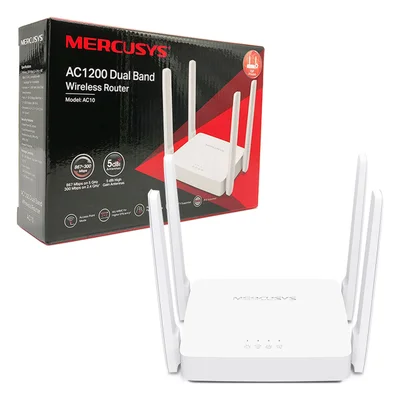 Roteador Wireless Mercusys, 4 Antenas, 3 Portas