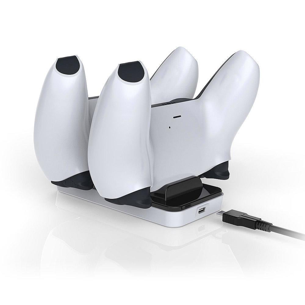 Carregador Dobe Dock Duplo, De Controle Playstation 5, 600mA, 2 Portas USB, Preto e Branco Carregador Dobe Dock Duplo, De Controle Playstation 5, 600mA, 2 Portas USB, Preto e Branco