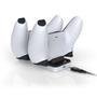 Carregador Dobe  Dock Duplo, De Controle Playstation 5, 600mA, 2 Portas USB, Preto e Branco