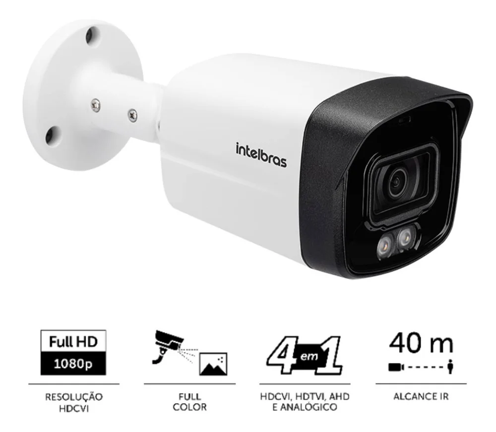 Câmera Intelbras VHD 3240 Full Color, Sensor 1/2.8 polegadas Bullet Full HD 1080p Lente 3.6mm, Multi HD 20M IR