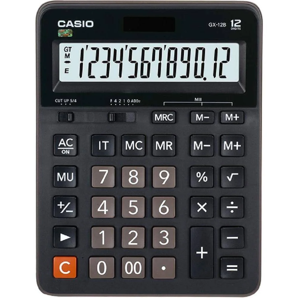 Calculadora de Mesa Casio, 12 Dígitos, Preta - GX-12B