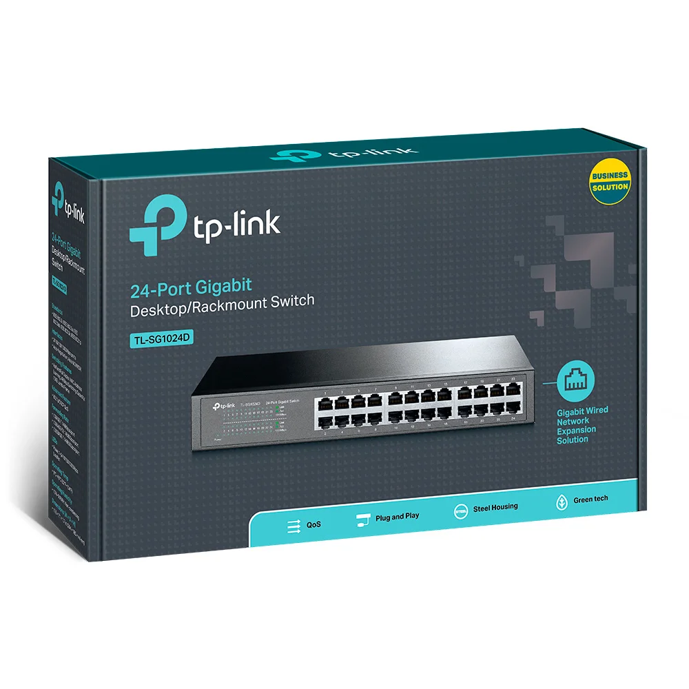 Switch Tp-link Gigabit 24 Portas Auto Mdi/mdix Rack - Tl-sg1024d