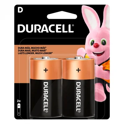 Pilha Alcalina D Duracell 2 Unidades KaBuM