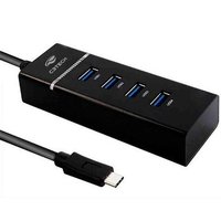HUB C3tech, USB 3.0, 4 Portas, USB-C - HU-C300BK