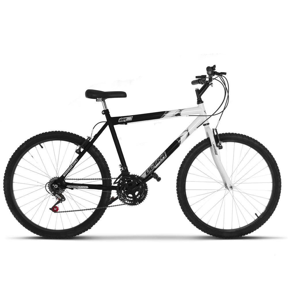 Bicicleta Ultra Bikes Aro 26 Masculina Bicolor Freio V Break Preto Fosco, Branco Bicicleta Ultra Bikes Aro 26 Masculina Bicolor Freio V Break Preto Fosco, Branco