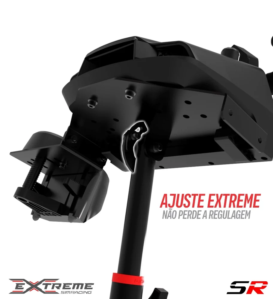 Suporte Para Volante Extreme Simracing, SR, Logitech G2, G29, G920, G923, Fanatec, Thrustmaster, Simagic, Preto Suporte Para Volante Extreme Simracing, SR, Logitech G2, G29, G920, G923, Fanatec, Thrustmaster, Simagic, Preto