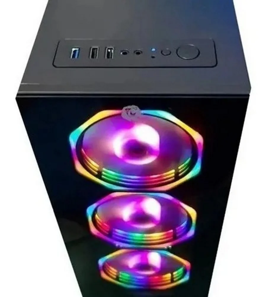 Gabinete Gamer Hayom C/ 4 Fans Rgb Lateral E Frontal Em Vidro Usb 3.0 - Gb1701 Gabinete Gamer Hayom C/ 4 Fans Rgb Lateral E Frontal Em Vidro Usb 3.0 - Gb1701