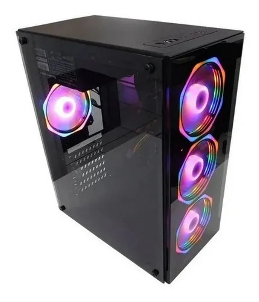 Gabinete Gamer Hayom C/ 4 Fans Rgb Lateral E Frontal Em Vidro Usb 3.0 - Gb1701 Gabinete Gamer Hayom C/ 4 Fans Rgb Lateral E Frontal Em Vidro Usb 3.0 - Gb1701