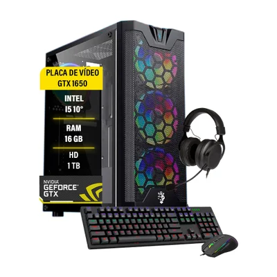 PC Gamer I5 10400F 16GB DDR4 GTX 1650 4GB HD 1TB