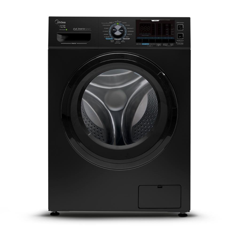 Lava E Seca Midea 11kg, Storm Wash Inverter TaMBor 4d, Preta, 220 Volts - Lse11p2 Lava E Seca Midea 11kg, Storm Wash Inverter TaMBor 4d, Preta, 220 Volts - Lse11p2