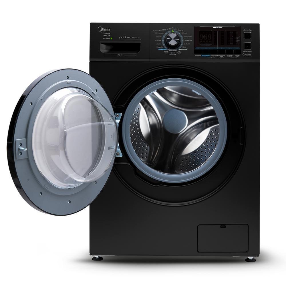Lava E Seca Midea 11kg, Storm Wash Inverter TaMBor 4d, Preta, 220 Volts - Lse11p2 Lava E Seca Midea 11kg, Storm Wash Inverter TaMBor 4d, Preta, 220 Volts - Lse11p2