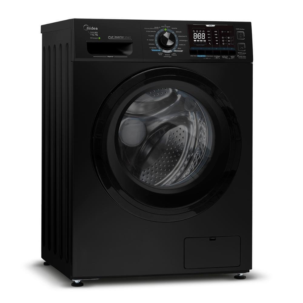 Lava E Seca Midea 11kg, Storm Wash Inverter TaMBor 4d, Preta, 220 Volts - Lse11p2 Lava E Seca Midea 11kg, Storm Wash Inverter TaMBor 4d, Preta, 220 Volts - Lse11p2