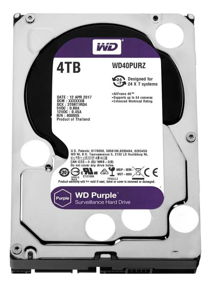 WD Purple 4TB HDD「WD40PURZ」2台セット HD Interno Wd40purz KaBuM