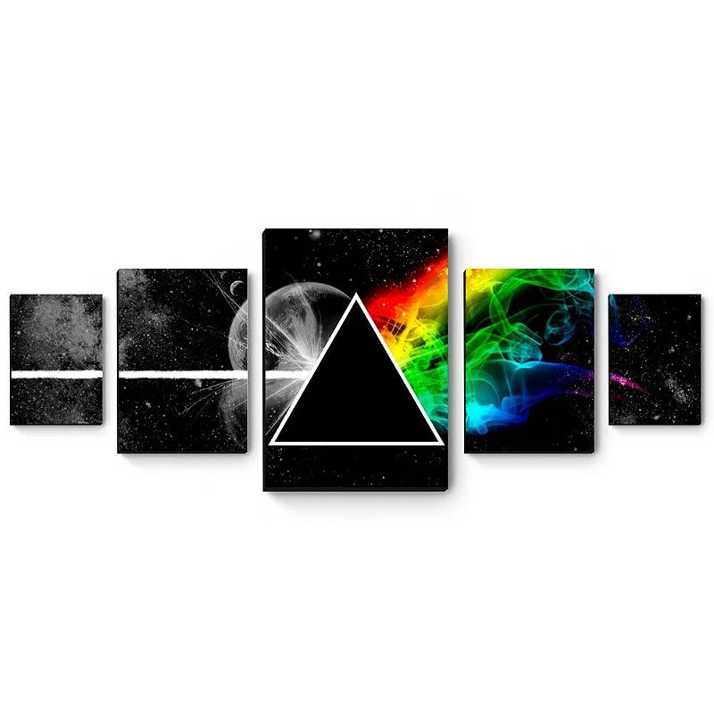 Kit 5 Quadros Decorativos Em Mdf Dark Side Of The Moon