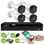 Kit 4 Câmeras Bullet Hd 720p Vhd 3130 B G6 3,6mm 30m Ip67 Dvr Gravador Intelbras Mhdx 1204 4 Canais