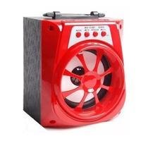 Caixa De Som Portátil Bluetooth, LED, MP3, USB, Radio FM, Auxiliar 8W Aero, Vermelha - MS 133BT