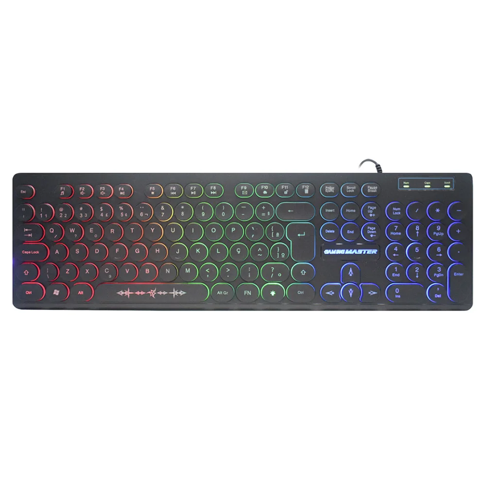 Teclado Gamer Kmex Steampunk LED Rainbow KaBuM