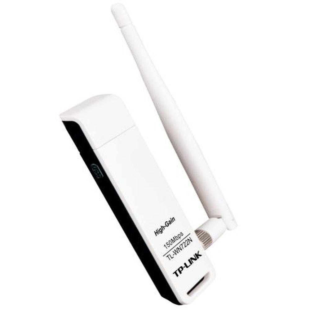 Usb Adaptador Wi-fi Tp-link Tl-wn722n - 150mbps - Antena Removível De 4dbi