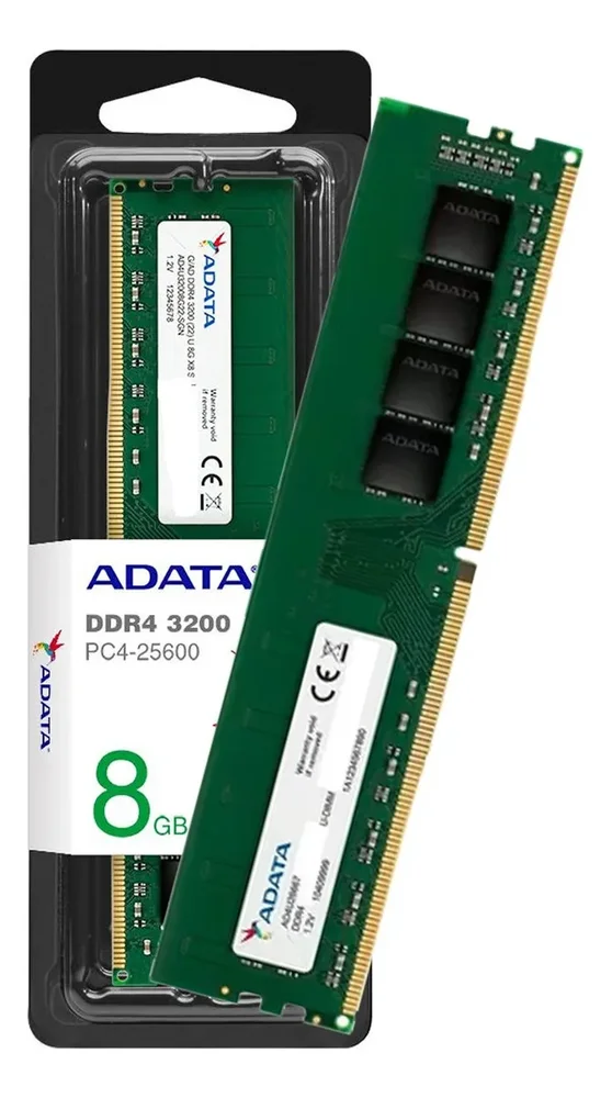 Memória ADATA 8GB, 3200MHz, DDR4 - AD4U32008G22 SGN Memória ADATA 8GB, 3200MHz, DDR4 - AD4U32008G22 SGN