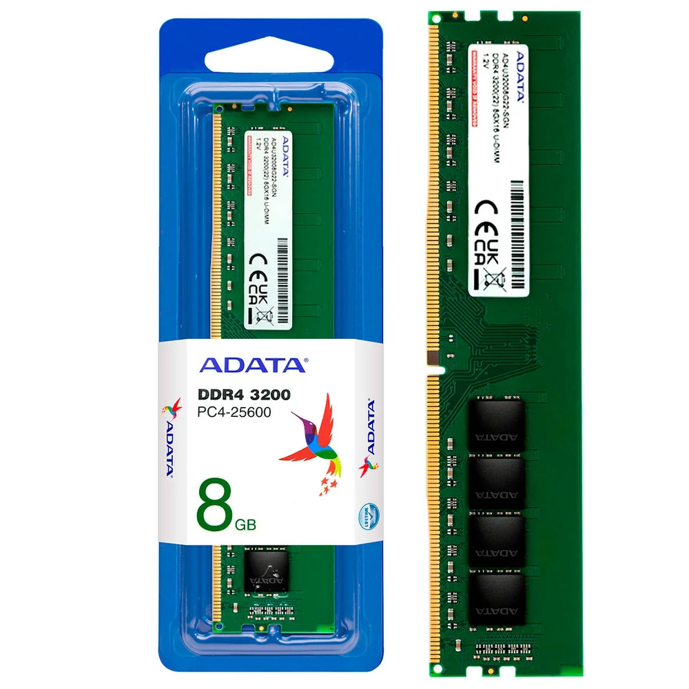 Memória ADATA 8GB, 3200MHz, DDR4 - AD4U32008G22 SGN Memória ADATA 8GB, 3200MHz, DDR4 - AD4U32008G22 SGN