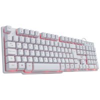 Teclado Semi Mecânico Gamer Vx Gaming Hydra, LED Vermelho, USB, ABNT2, Branco - Gth110bv