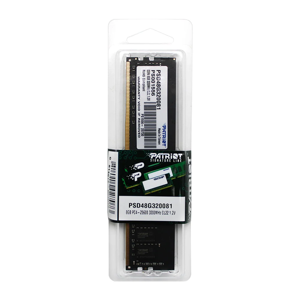Memória Patriot Signature Line, 8GB, 3200MHz, DDR4, CL22, 1.2V - PSD48G320081 Memória Patriot Signature Line, 8GB, 3200MHz, DDR4, CL22, 1.2V - PSD48G320081