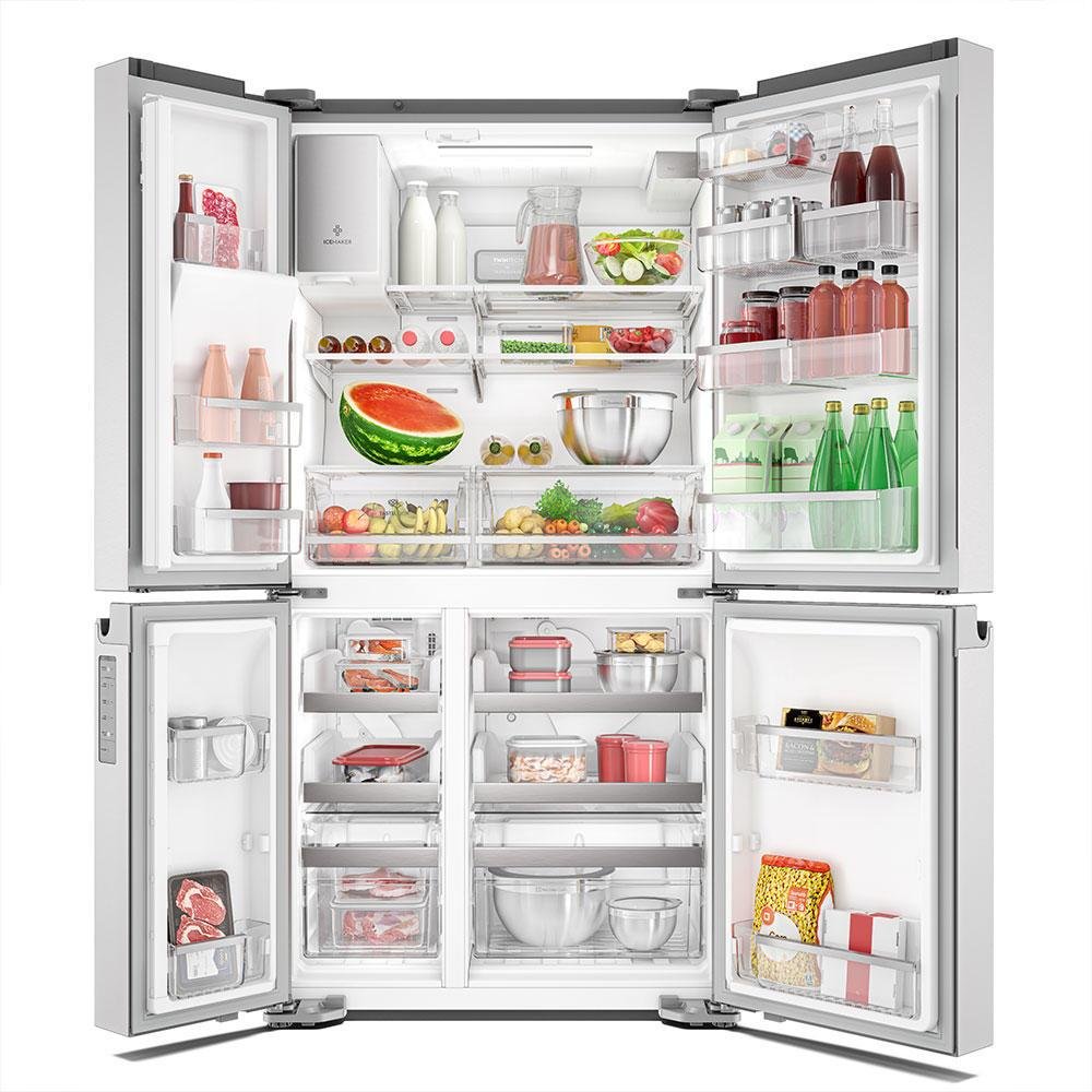 Refrigerador French Door Electrolux De 04 Portas Frost Free Com 585 Litros Flexispace Inox - Dq90x - 110V