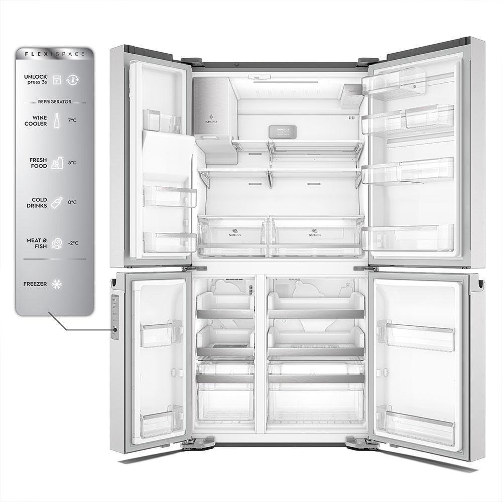 Refrigerador French Door Electrolux De 04 Portas Frost Free Com 585 Litros Flexispace Inox - Dq90x - 110V