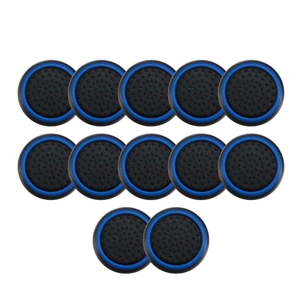 6 Pares De Grips P/ Controle Anti Derrapante Silicone Botão Analógico Do Joystick Cor: Azul Escuro.