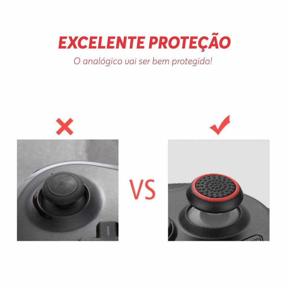 Grips, 4 Pares, Para Controle, Anti Derrapante, Silicone, Botão Analógico Do Joystick