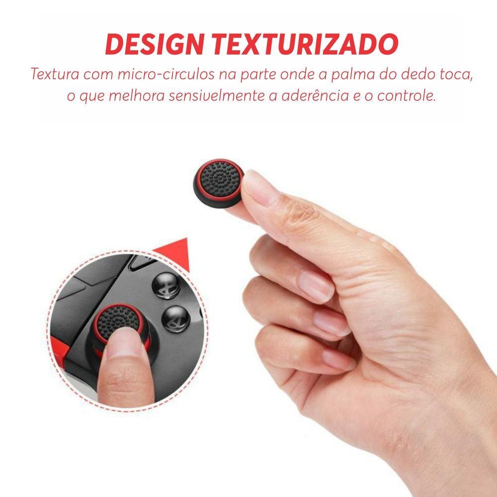8 Pares De Grips P/ Controle Anti Derrapante Silicone Botão Analógico Do Joystick Cor: Azul Claro.