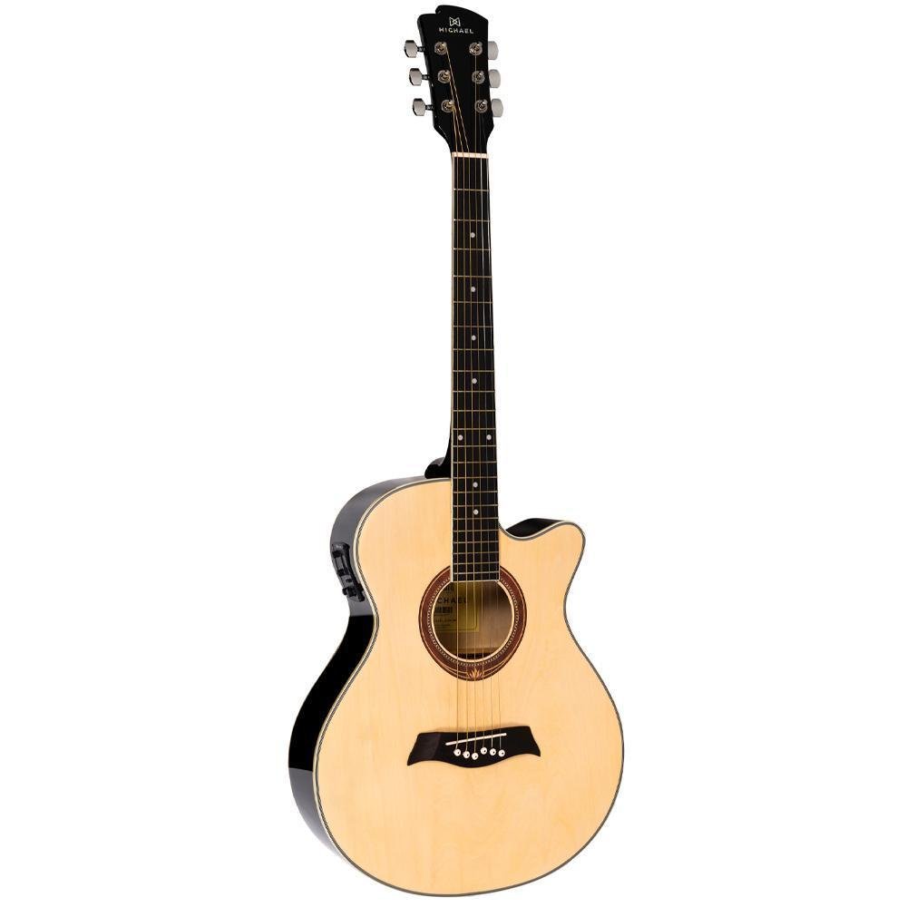 Violão Michael Vma320 Elétrico Mini Jumbo Natural Brilhante Violão Michael Vma320 Elétrico Mini Jumbo Natural Brilhante