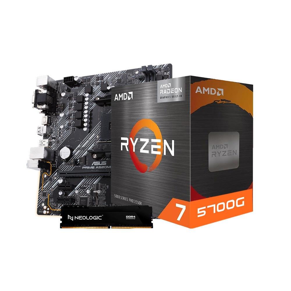 Kit Upgrade Ryzen 7 5700g A520me KaBuM