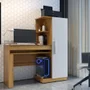 Mesa Para Pc Escrivaninha Computador Home Office Cpu Quarto Escritório Mdf Marrom Madeira Off White