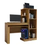 Mesa Para Pc Escrivaninha Computador Home Office Cpu Quarto Escritório Mdf Marrom Madeira Off White