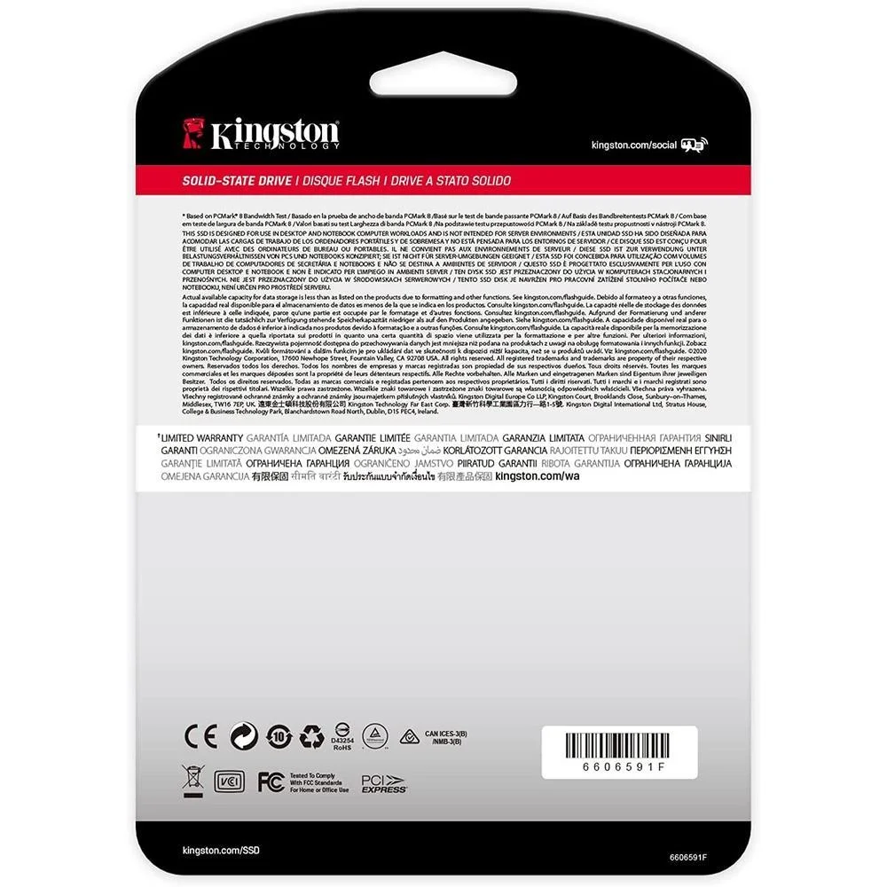 SSD Kingston M2 Leitura 2100 MBs Snvs1000g KaBuM